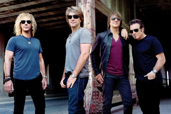 Gruppo rock musicale Bon Jovi di quattro elementi