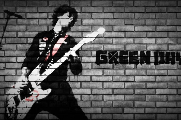 Green day vocalist with guitar