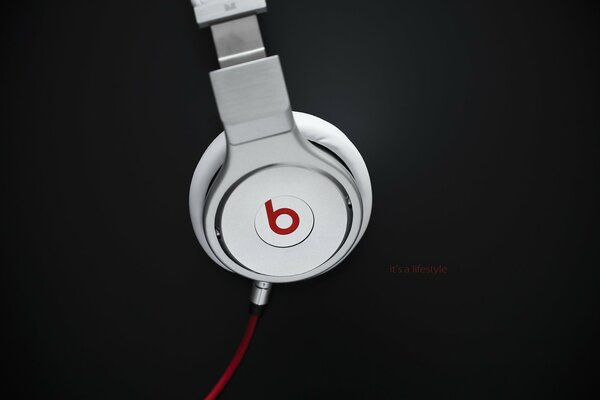 Headphones on a black background