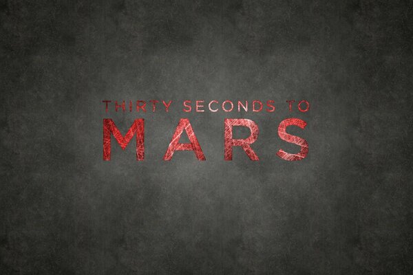 Inscripción roja treinta segundos a Marte