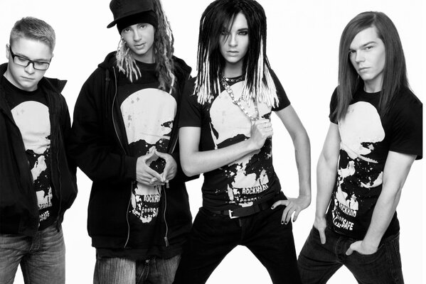 Tokio hotel foto en blanco y negro