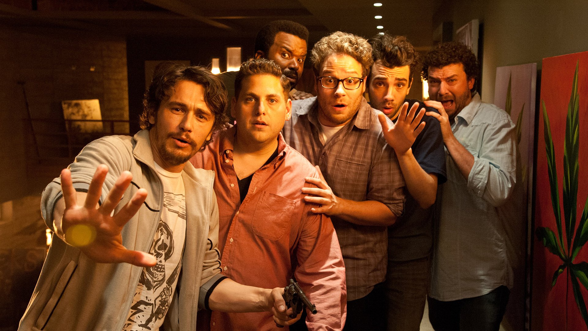 es el final comedia comedia revólver pistola jonah hill seth rogen james franco jay baruchel craig robinson danny mcbride