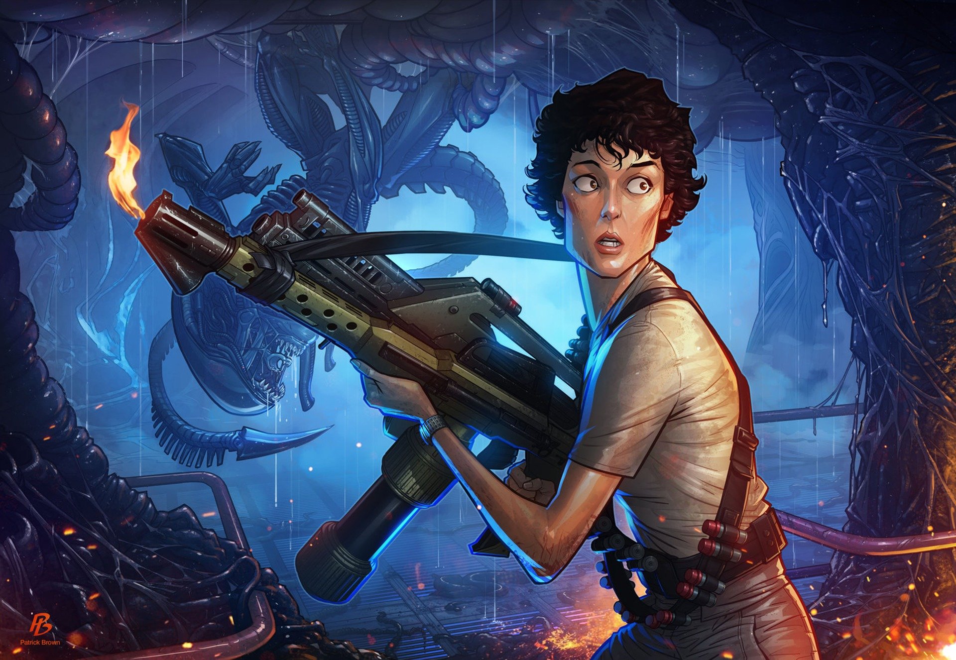 extranjeros ellen ripley xenomorph sigourney weaver extranjero patrick brown patrickbrown