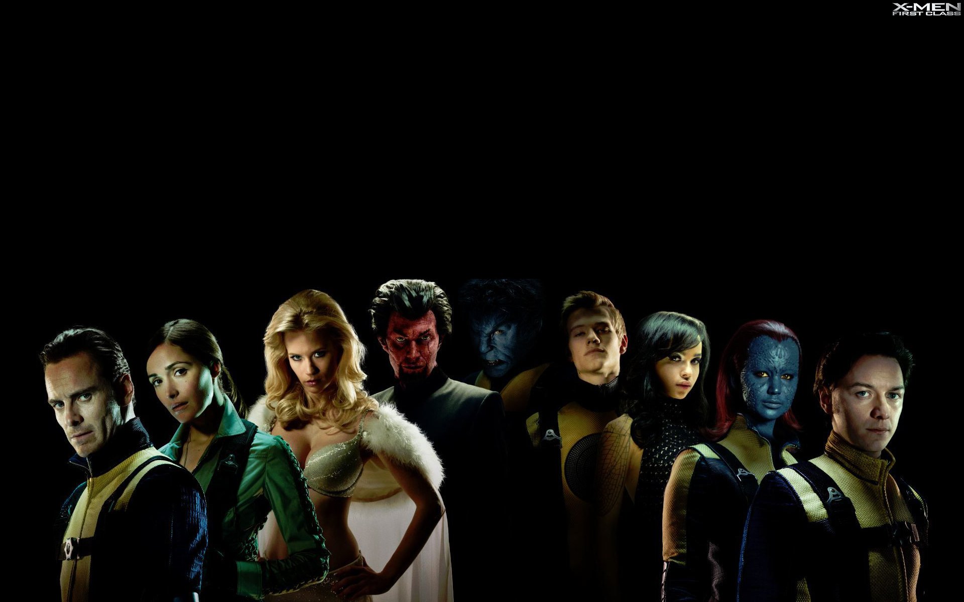 x-men: prima classe x-men : prima classe supereroi sfondo nero michael fassbender magneto james mcavoy charles xavier rose byrne moira mctaggert jennifer lawrence mystique jenyary jones emma frost