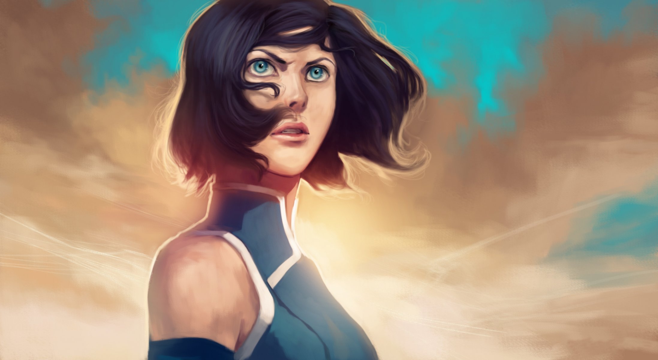 korra avatar: la leggenda di korra la leggenda di korra capelli sguardo occhi azzurri viso