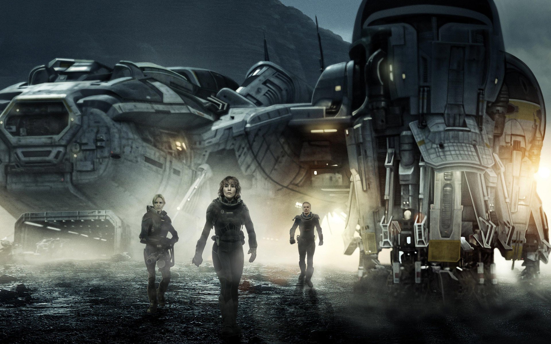 prometheus film science fiction noomi rapace rapace michael fassbender charlize theron astronauts spaceship planet