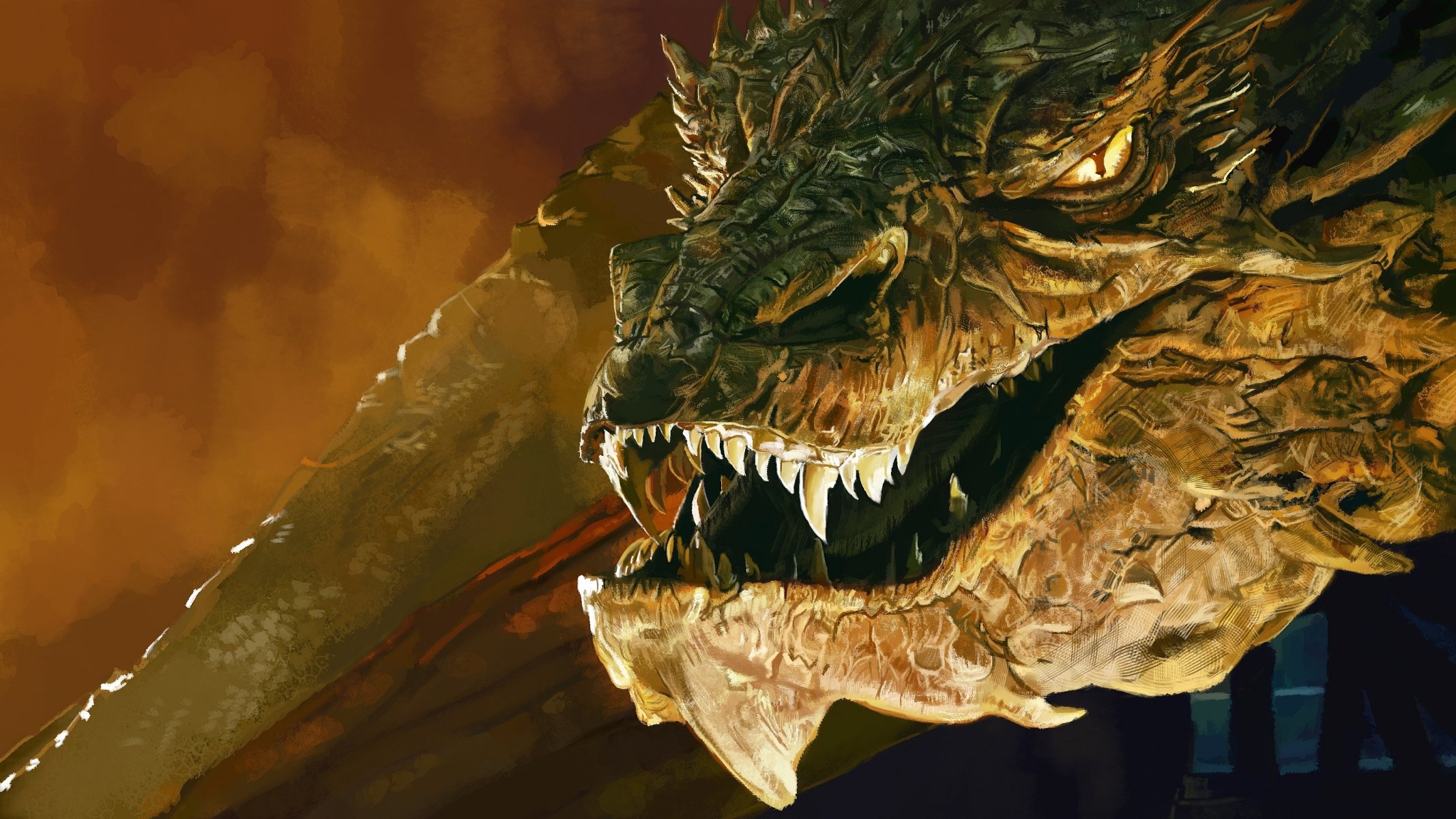 maug the hobbit: the desolation of smaug dragon art lord of the ring