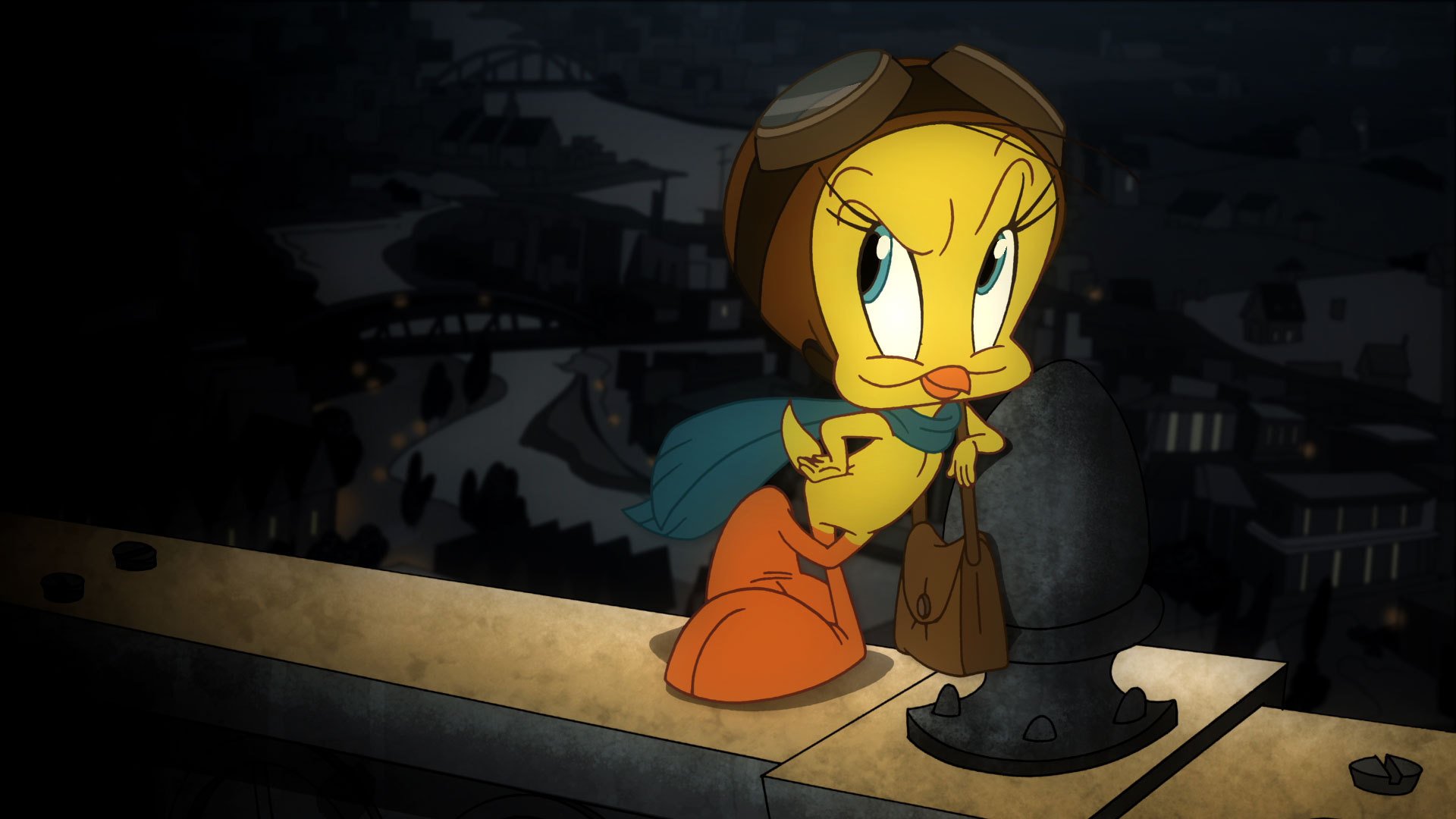 looney tunes tweety canari écharpe oiseau ville