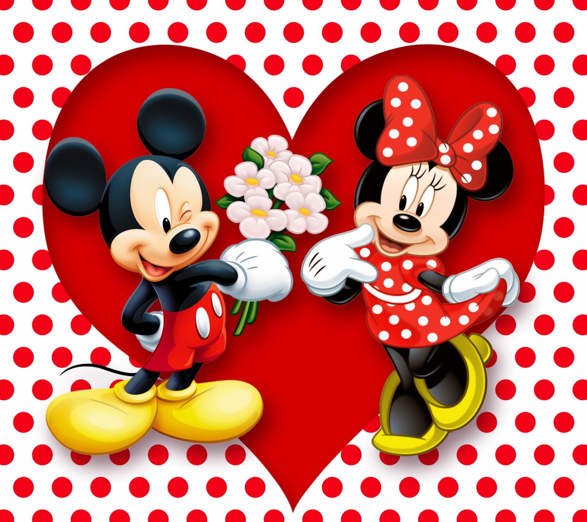 minnie mickey cartone animato disney romanzi rosa amore rosso pois