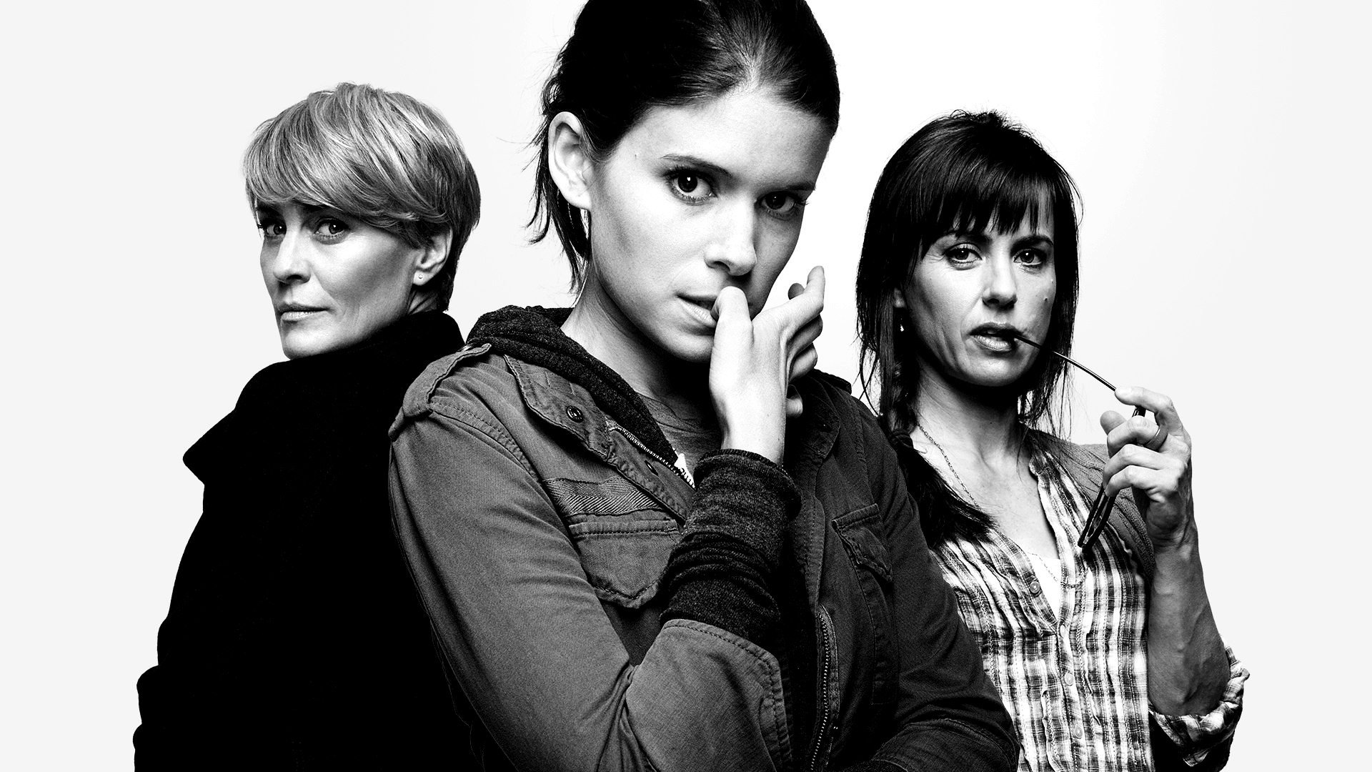 kartenhaus zoe barnes kate mara claire underwood robin wright janine skorsky constance simmer tv-serie schauspielerinnen schwarz und weiß