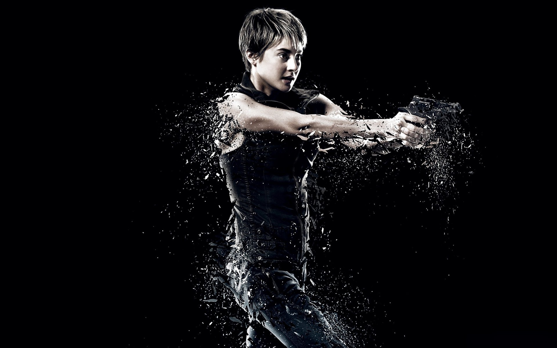 divergente serie acción woodley tris beatrice do divergente 2 actriz soldado representar película película arma pistola mujer niña 2015 revólver pelo corto rubio