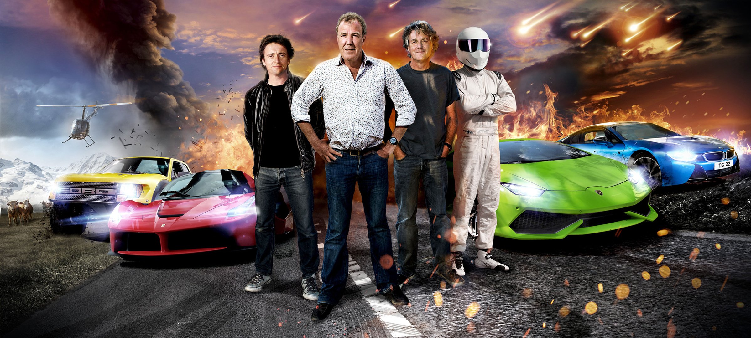 richard hammond jeremy clarkson james may stig top gear 22 season ford f-150 ferrari laferrari lamborghini huracan bmw i8 supercar