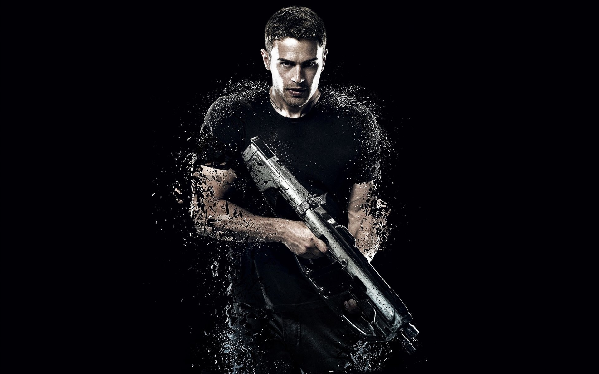 série divergente action theo james quatre divergent 2 acteur arme pistolet représenter film cinéma fusil de chasse soldat musclé 2015