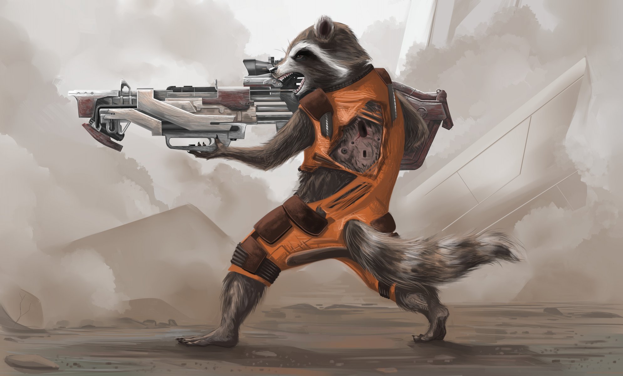 guardians of the galaxy raccoon rocket art