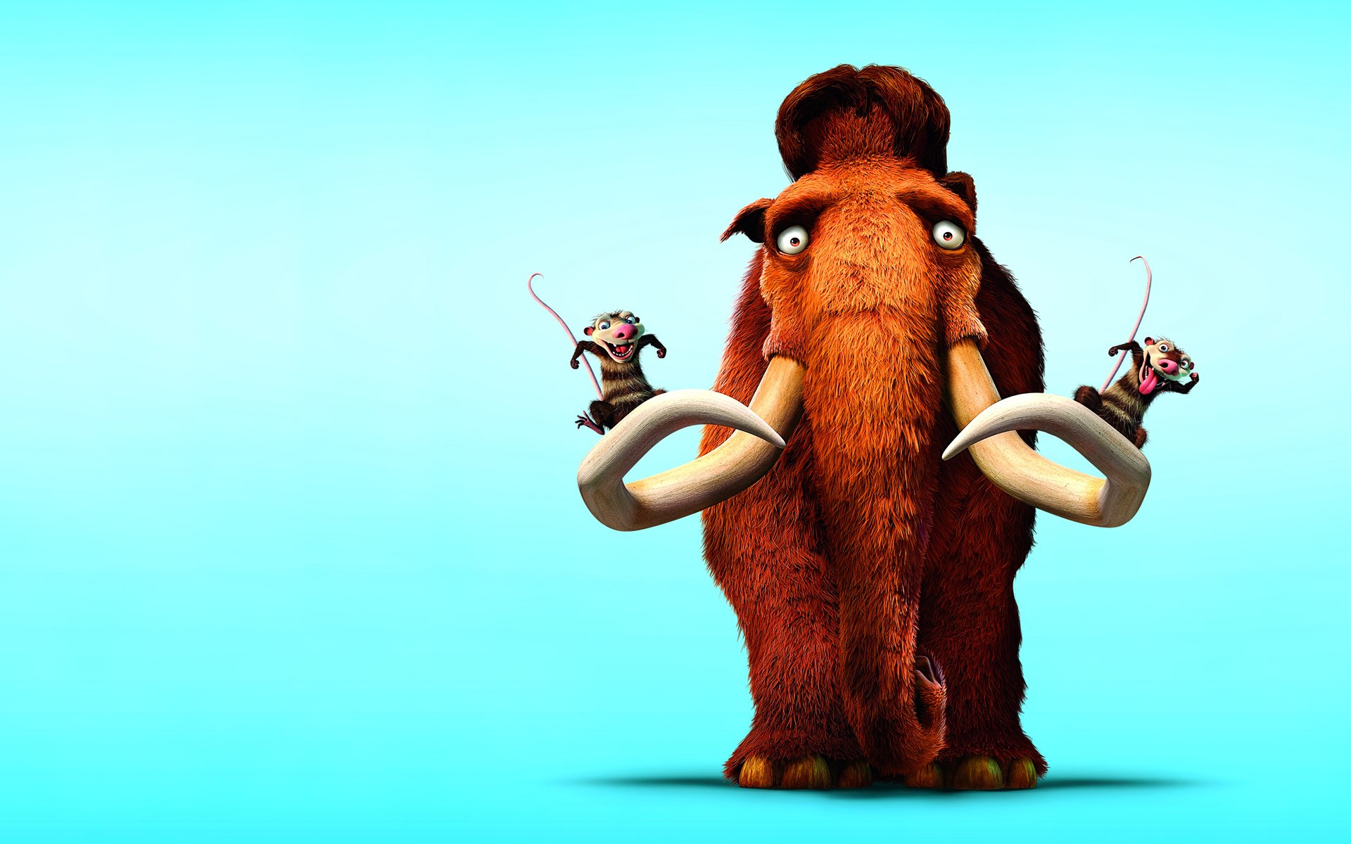 ice age blue background mammoth rodents view