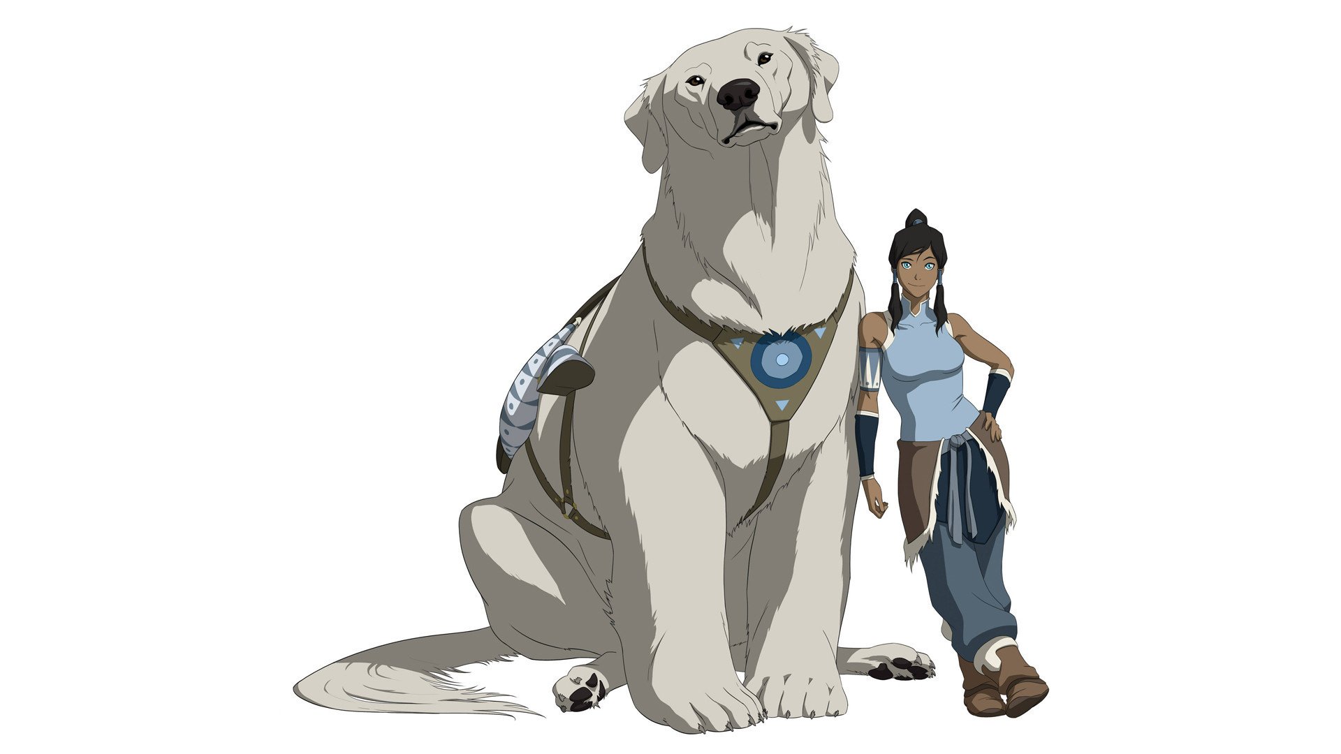 avatar légende de korra korra naga vêtements ours arrière-plan