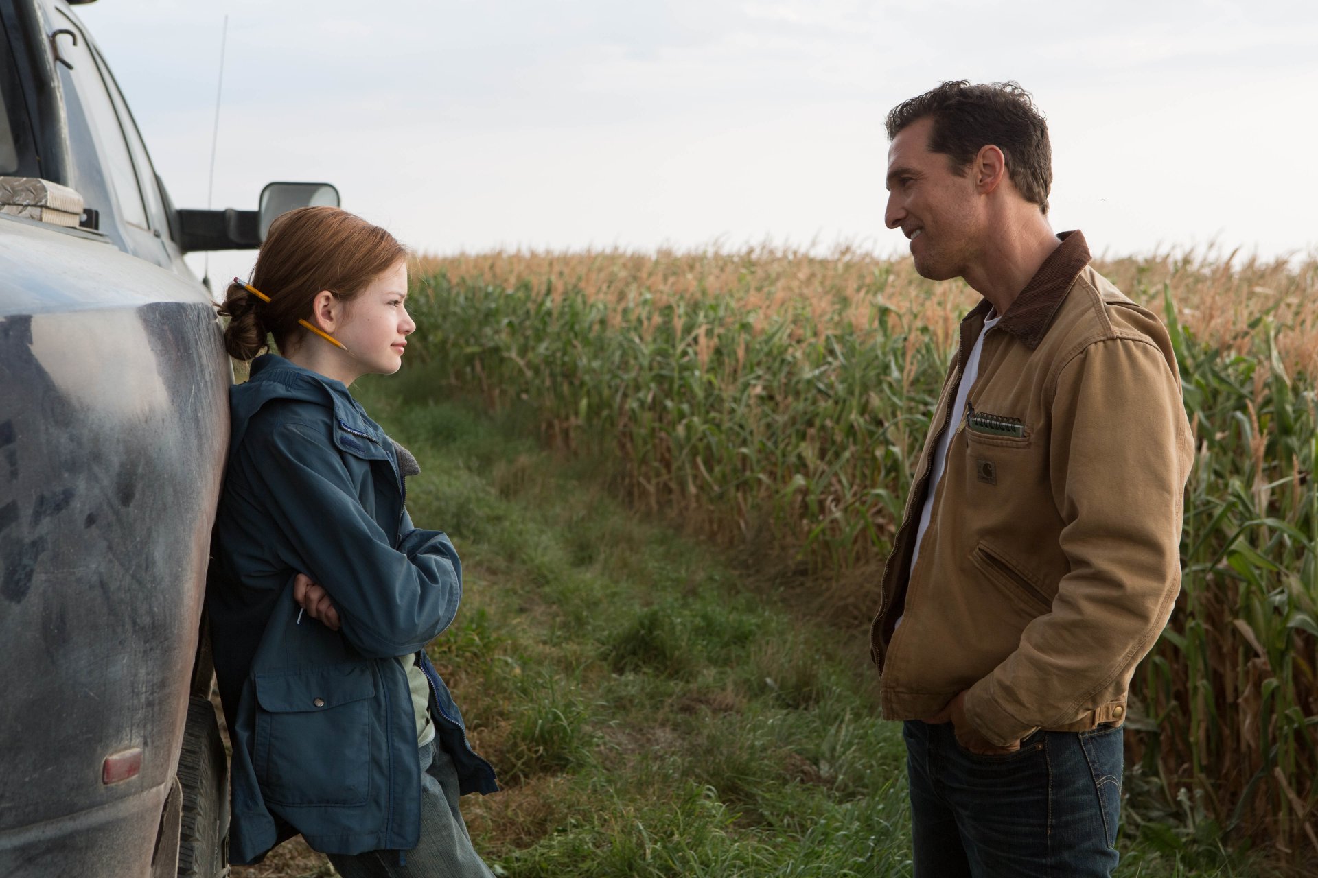 interstellaire film film matthew mcconaughey 2014 année mackenzie foy murph photos légendaires paramount pictures warner brothers picchers aventure science-fiction planches formules rousse cheveux vert yeux femme fille lèvres hd fond d écran