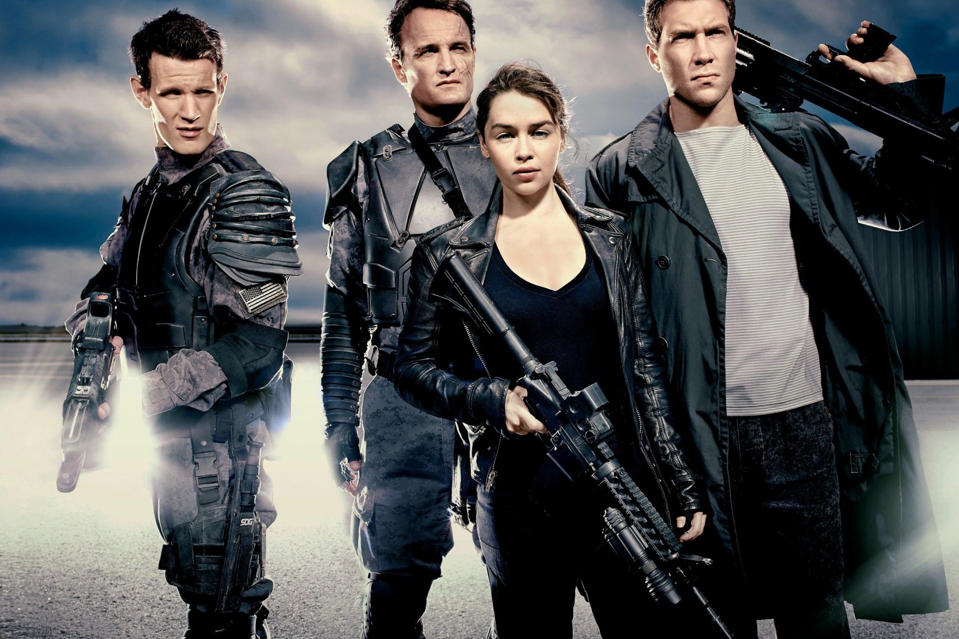 terminator: génesis matt smith jason clarke jason clarke john connor emilia clarke sarah connor jai courtney jay courtney kyle reese ficción luchadores armas