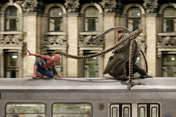 Spider-Man. Doctor Octopus. The fight