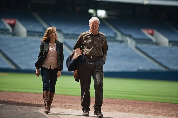 Clint Eastwood e Amy Adams allo stadio di baseball