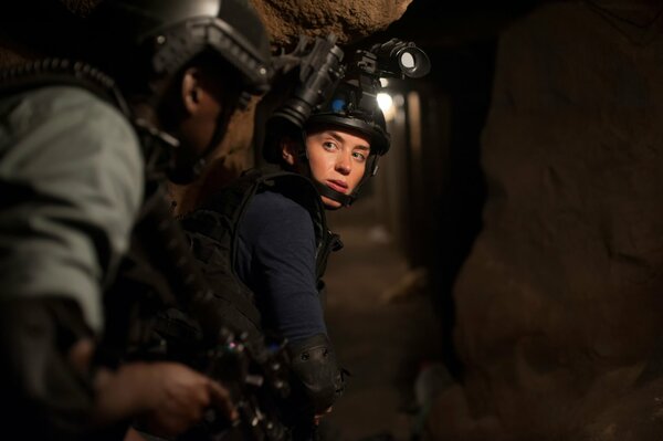 Emily Blunt in the action movie Mercenary