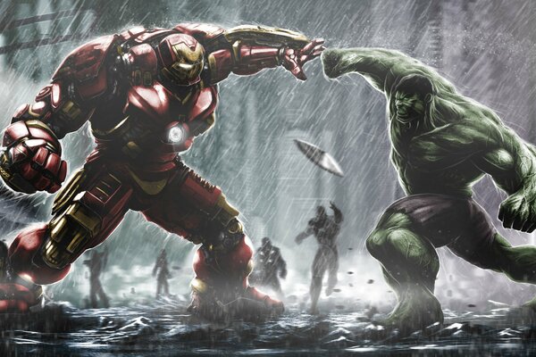 Banner for the movie iron Man and the Hulk