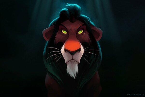 Scar from the cartoon Lion King