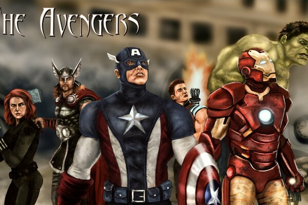 Avengers immagine degli eroi dei cartoni animati