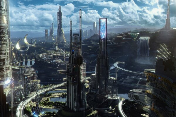 Fantastische Stadt der Welt der Zukunft