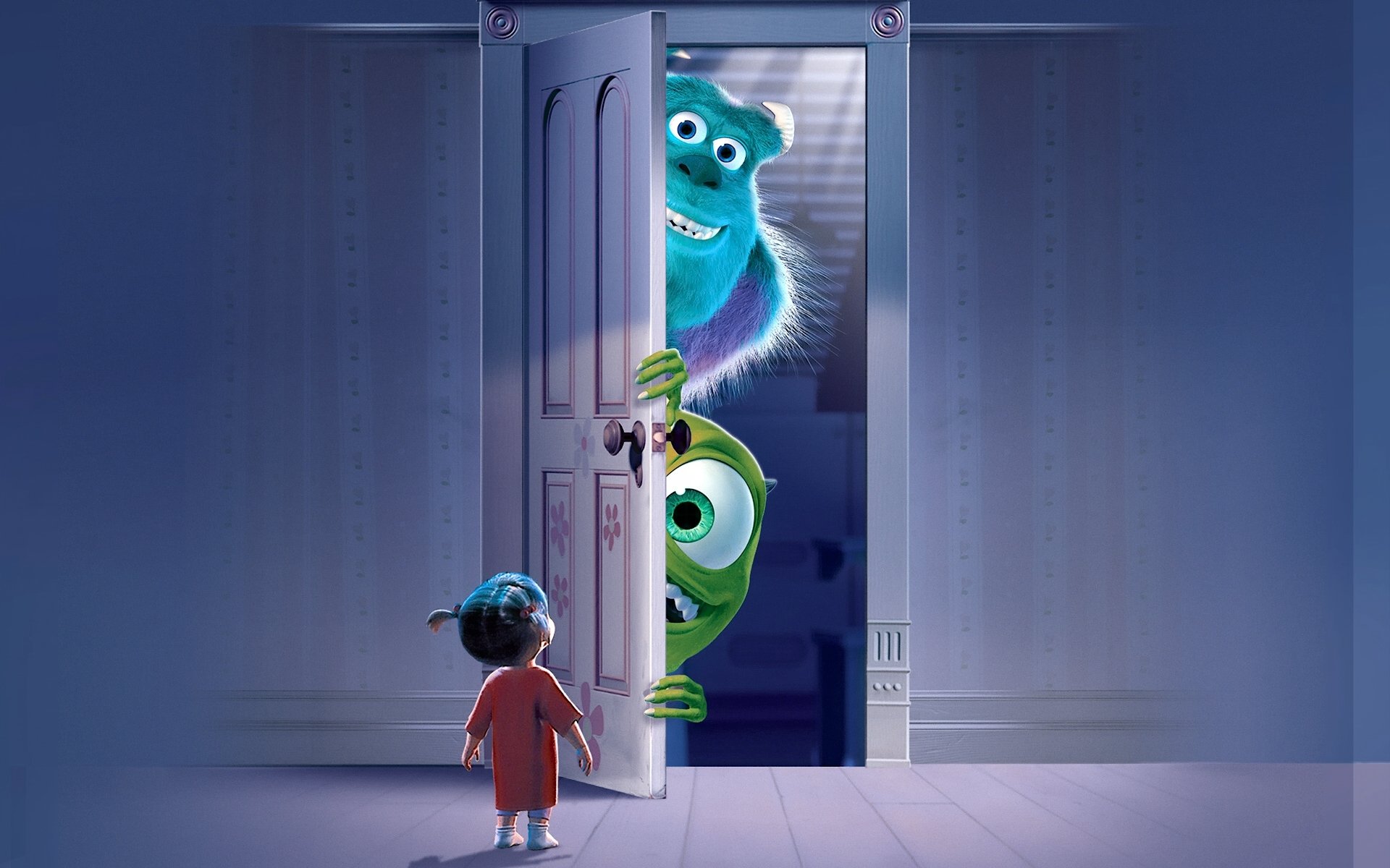 Monster Corporation Mary Boo Mike Wazowski James Sullivan Door