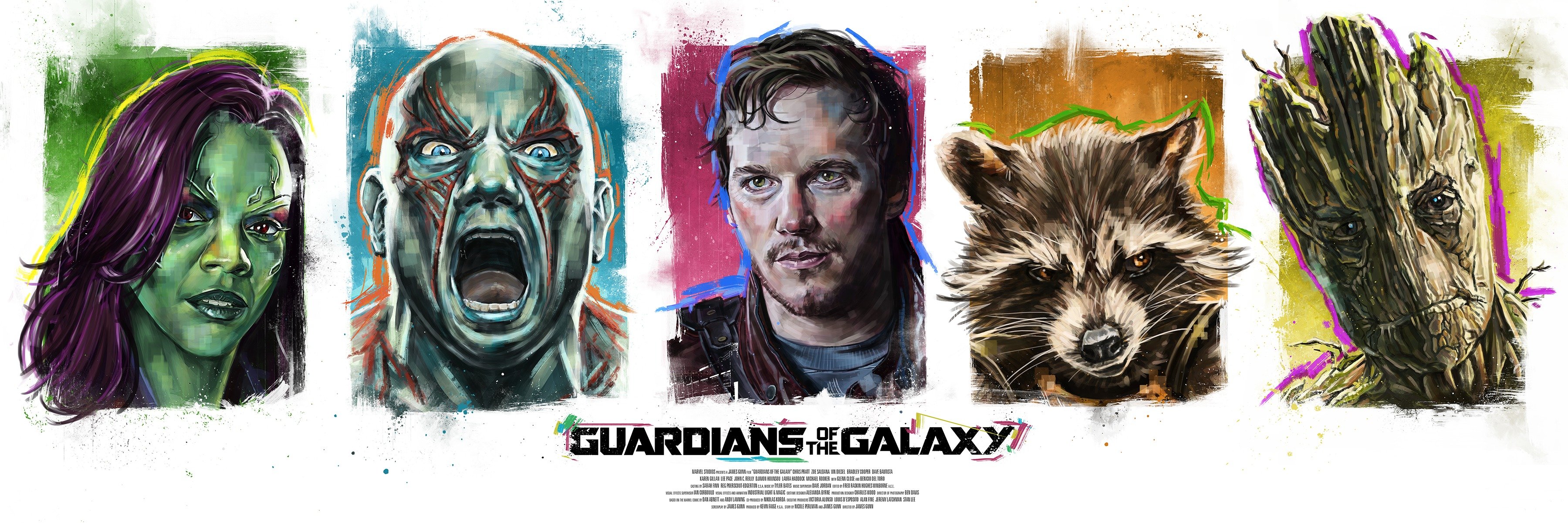 gardiens de la galaxie star lord rocket groot drake gamora