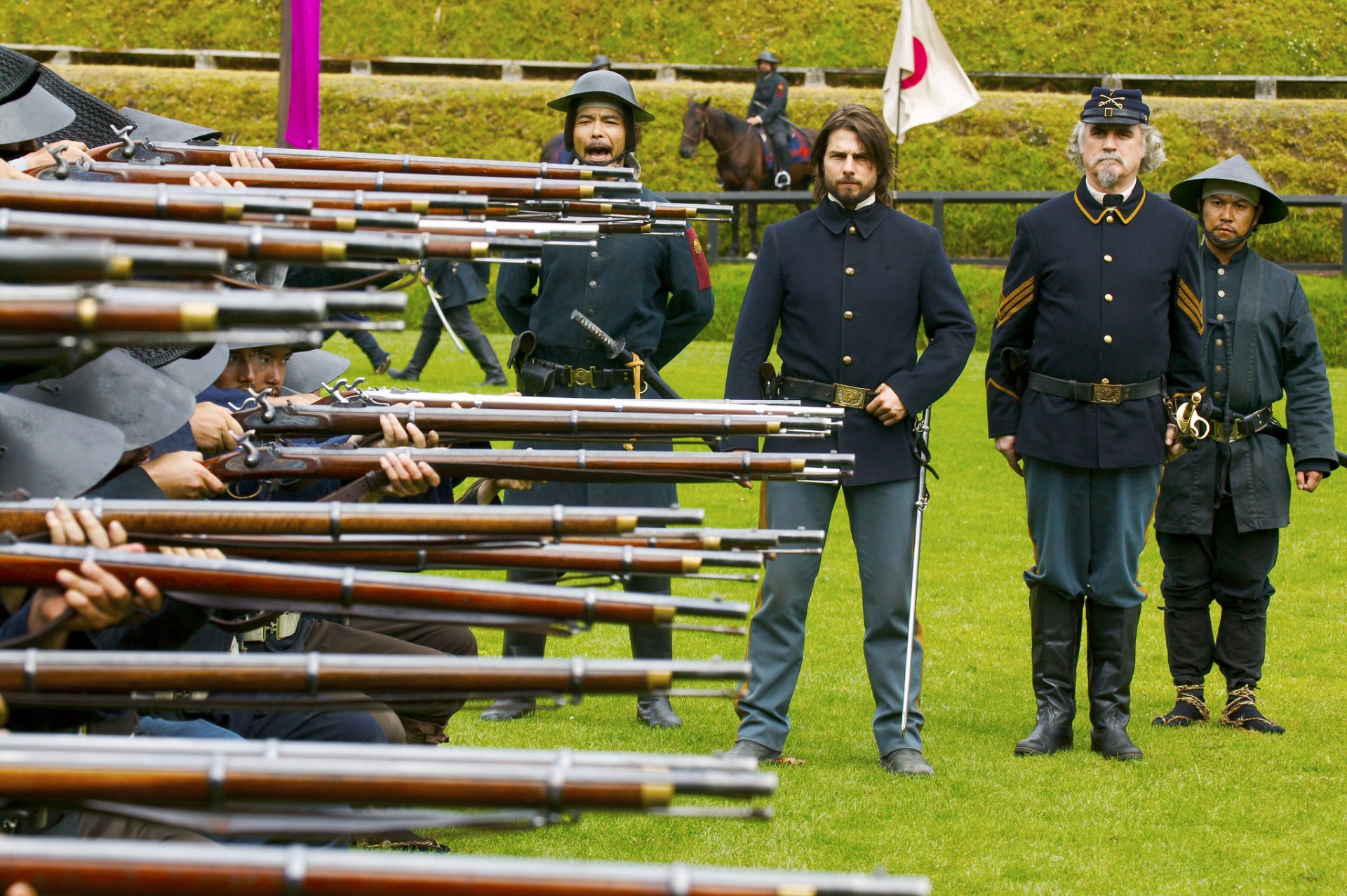 el último samurai tom cruise soldados escopetas