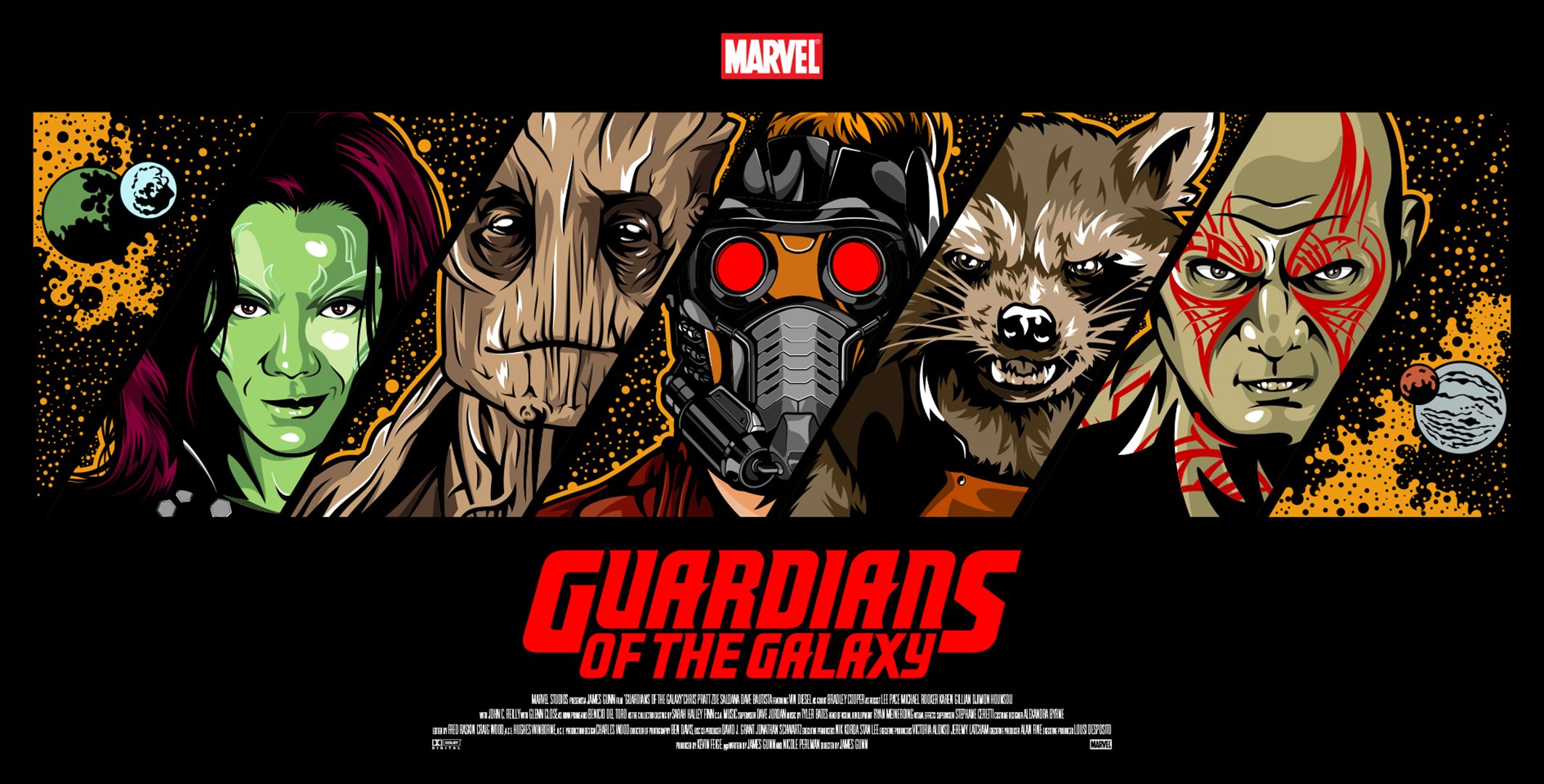 guardians of the galaxy star-lord gamora drax groot rocket