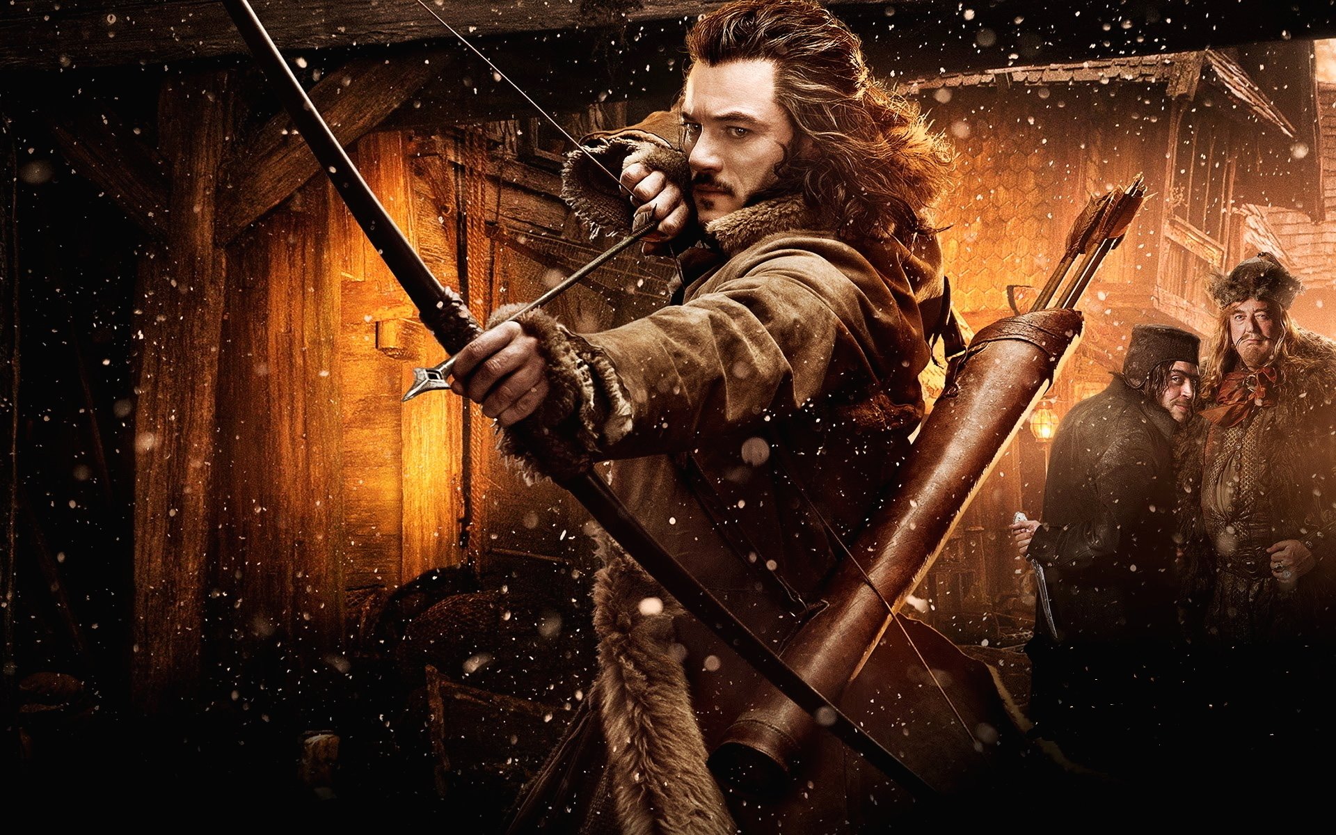 hobbit or there and back hobbit: wasteland of smog Esgaroth lake city luke Evans bard archer bow arrow or there and back hobbit: wasteland of smaug Esgaroth lake city bow arrow