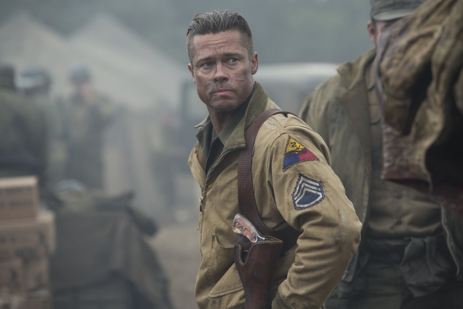 wściekłość wściekłość brad pitt rewolwer spojrzenie