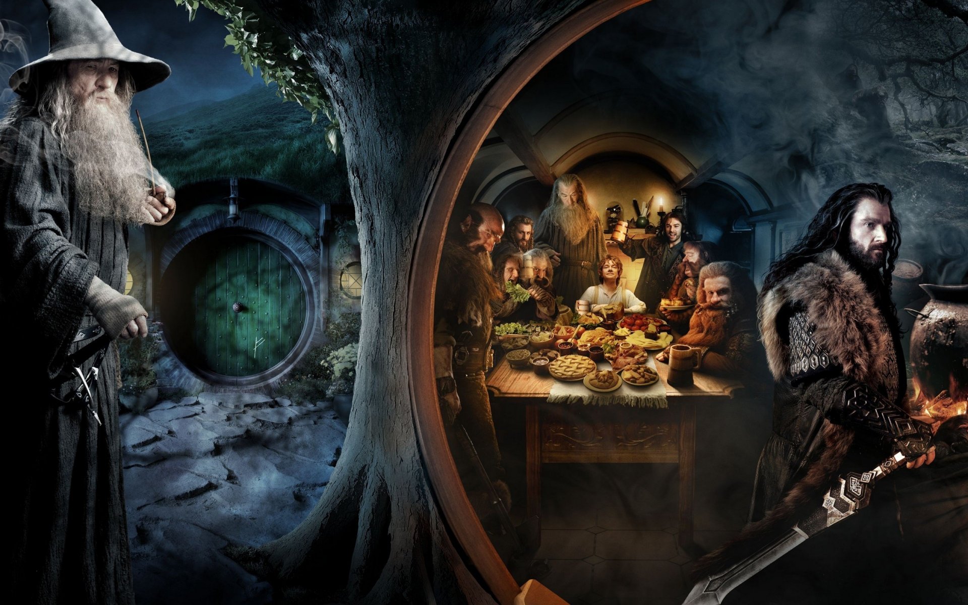 hobbit unerwartete reise gandalf bilbo torin zwerge hobbit shire beutezug nora