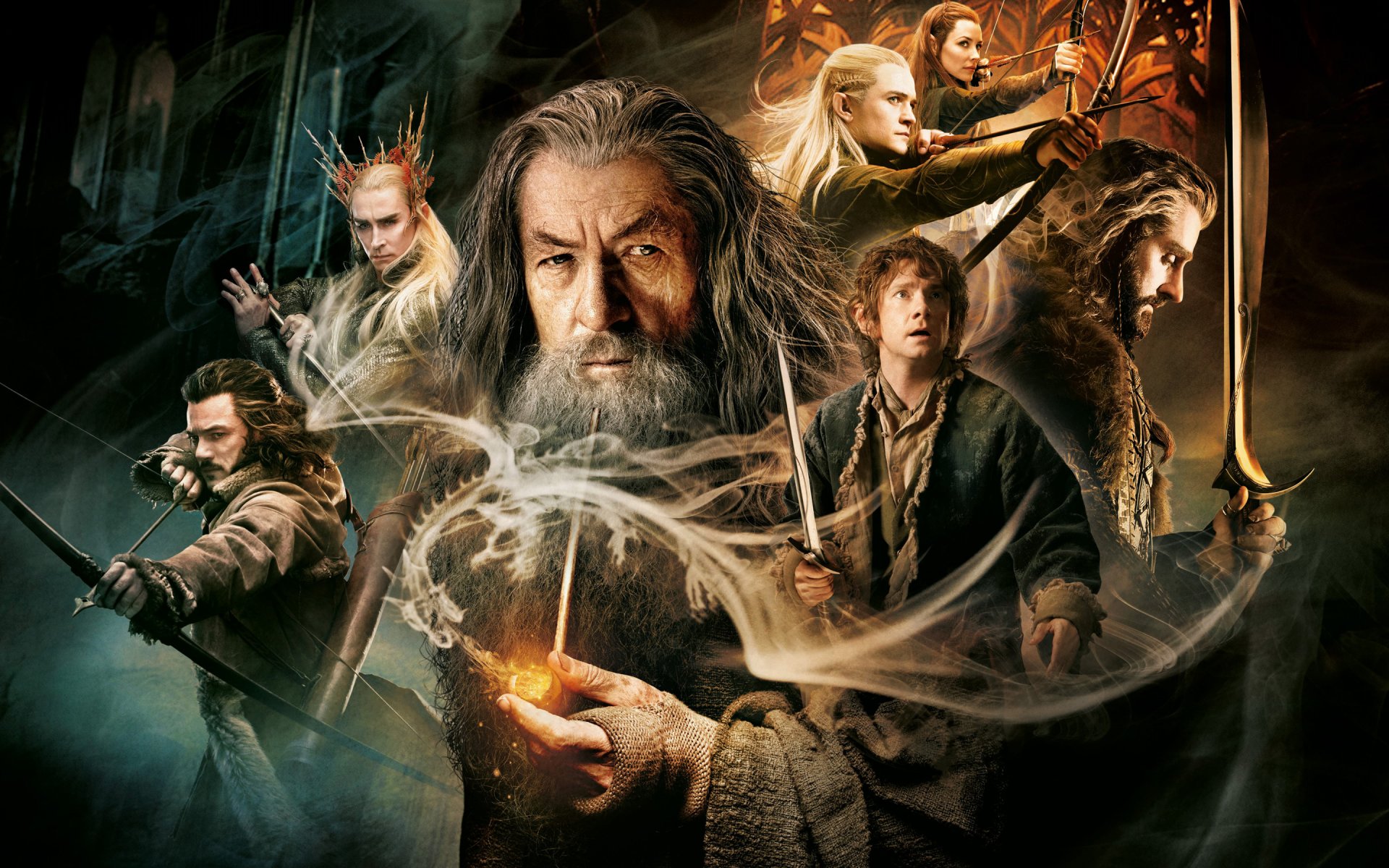 el hobbit: la desolación de smaug el hobbit : la devastación de smaug luke evans evangeline lilly ian mckellen ian mckellen richard armitage richard armitage lee pace pace orlando bloom