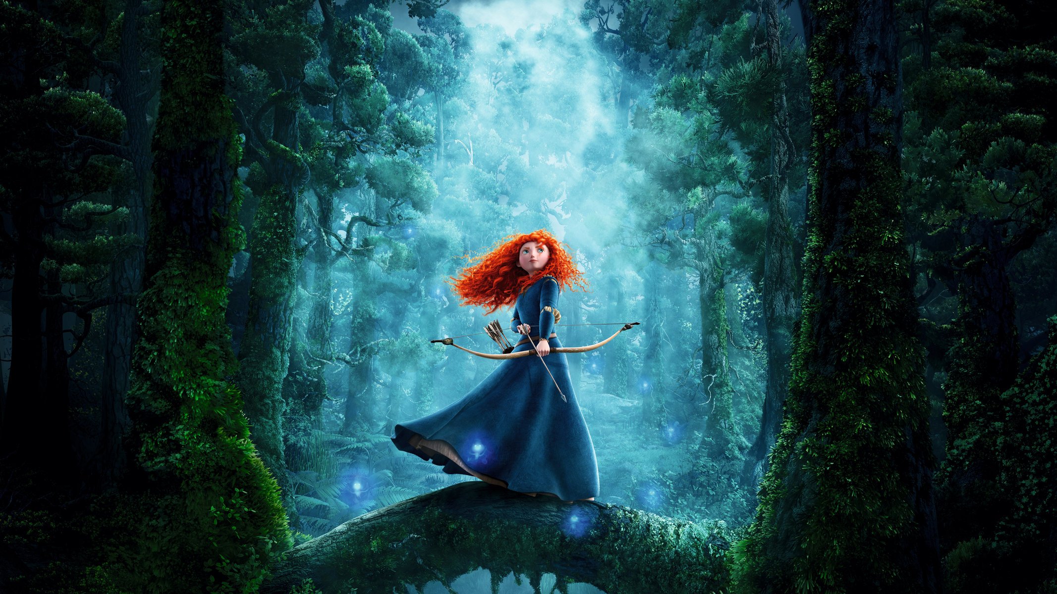 merida girl redhead bow arrow forest