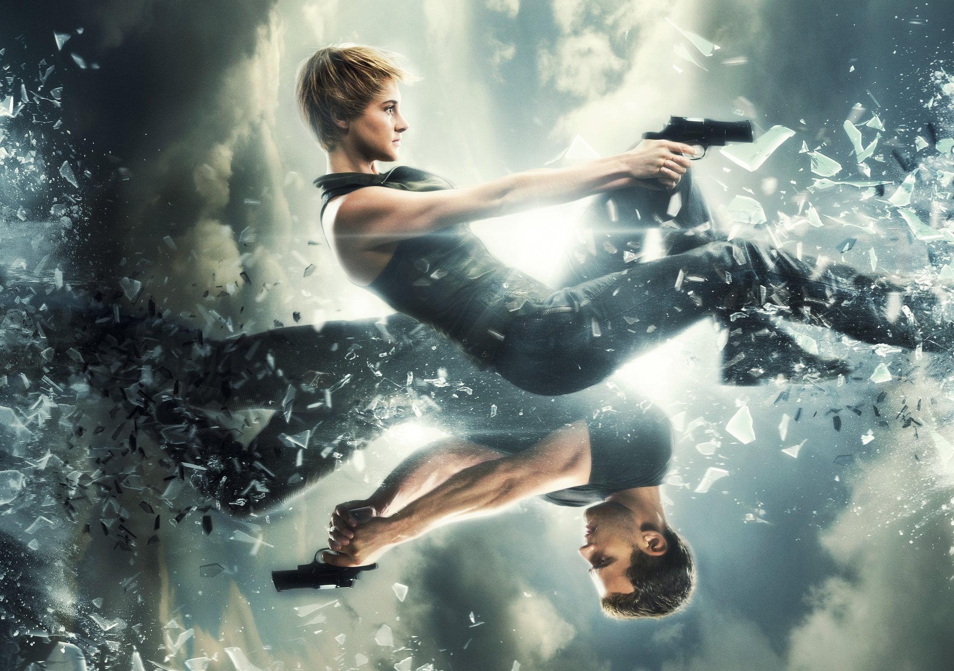 action divergent serie divergent 2 2015 jahr woodley tris beatrice vor theo james vier summit entertainment action abenteuer sci-fi thriller fantasy barbaren mädchen junge schießen waffen pistolen glas sonne linien