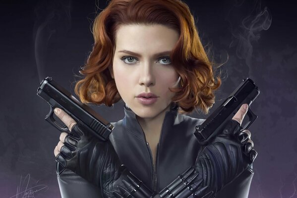 Scarlett Johansson nel ruolo della vedova nera