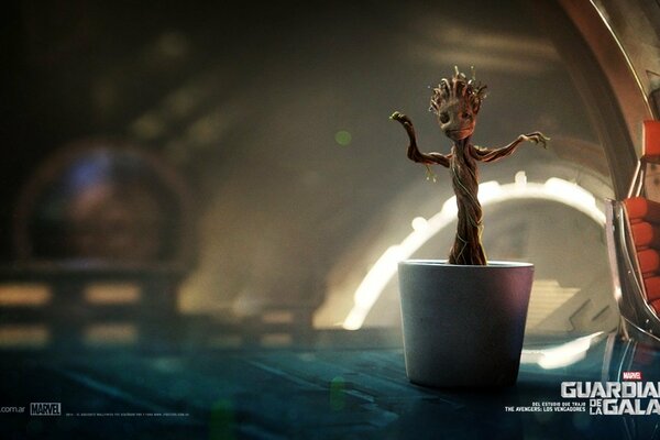 Baby Groot dancing in a potty