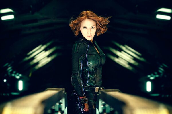 The red-haired girl from the movie the Avengers