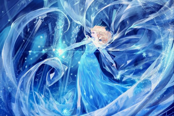 Arte en Elsa de corazón frío