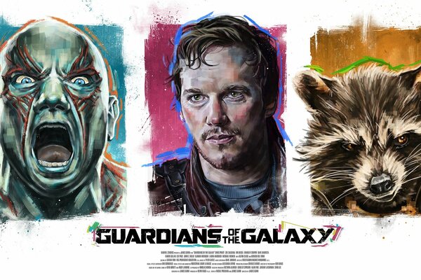 Carteles de Guardianes de la galaxia en dibujos