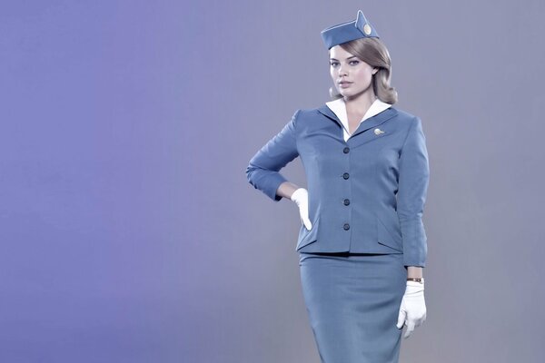 American flight attendant on the desktop