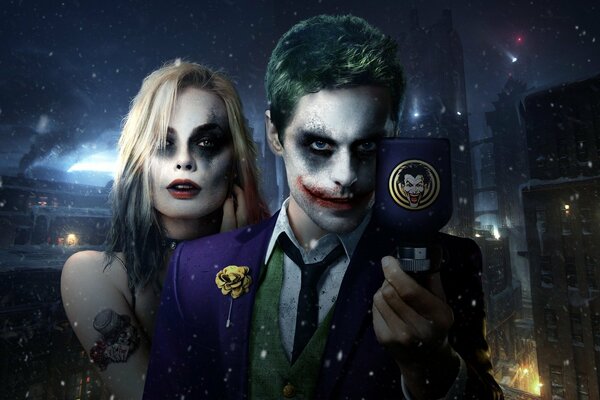 Jared Leto et Margot Robbie du film suicide Squad