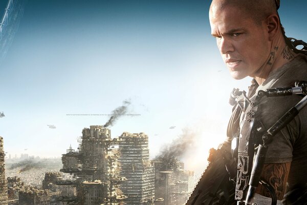 Matt Damon du film Elysium Paradise on Earth