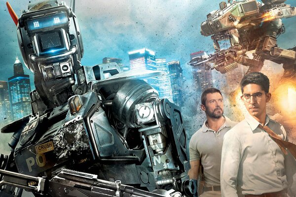 Hugh Jackman and Robot chappie