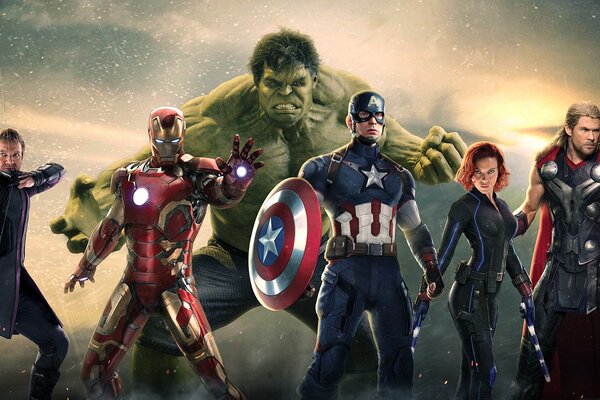 Avengers Sextet in epic pose