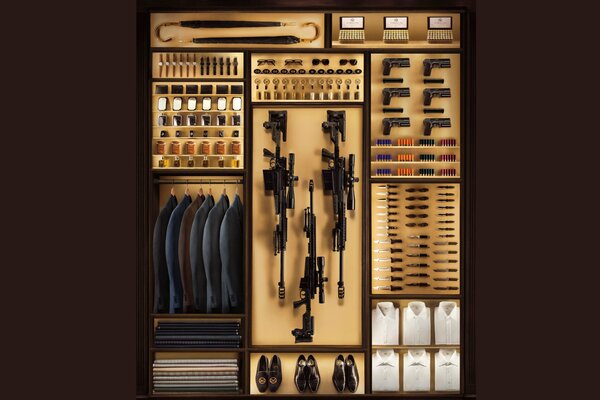 A complete set of agent from the action movie Kingsman .